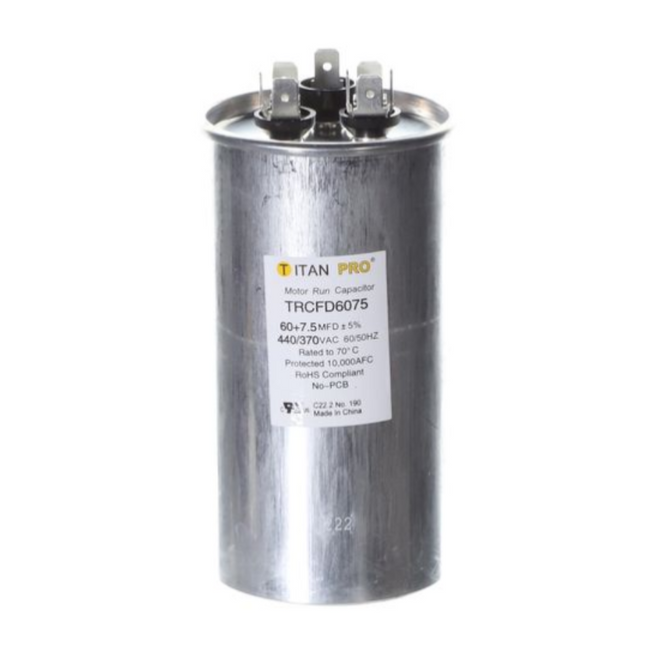 TRCFD6075 - TITAN PRO CAPACITOR 60+7.5 MFD 440/370V ROUND