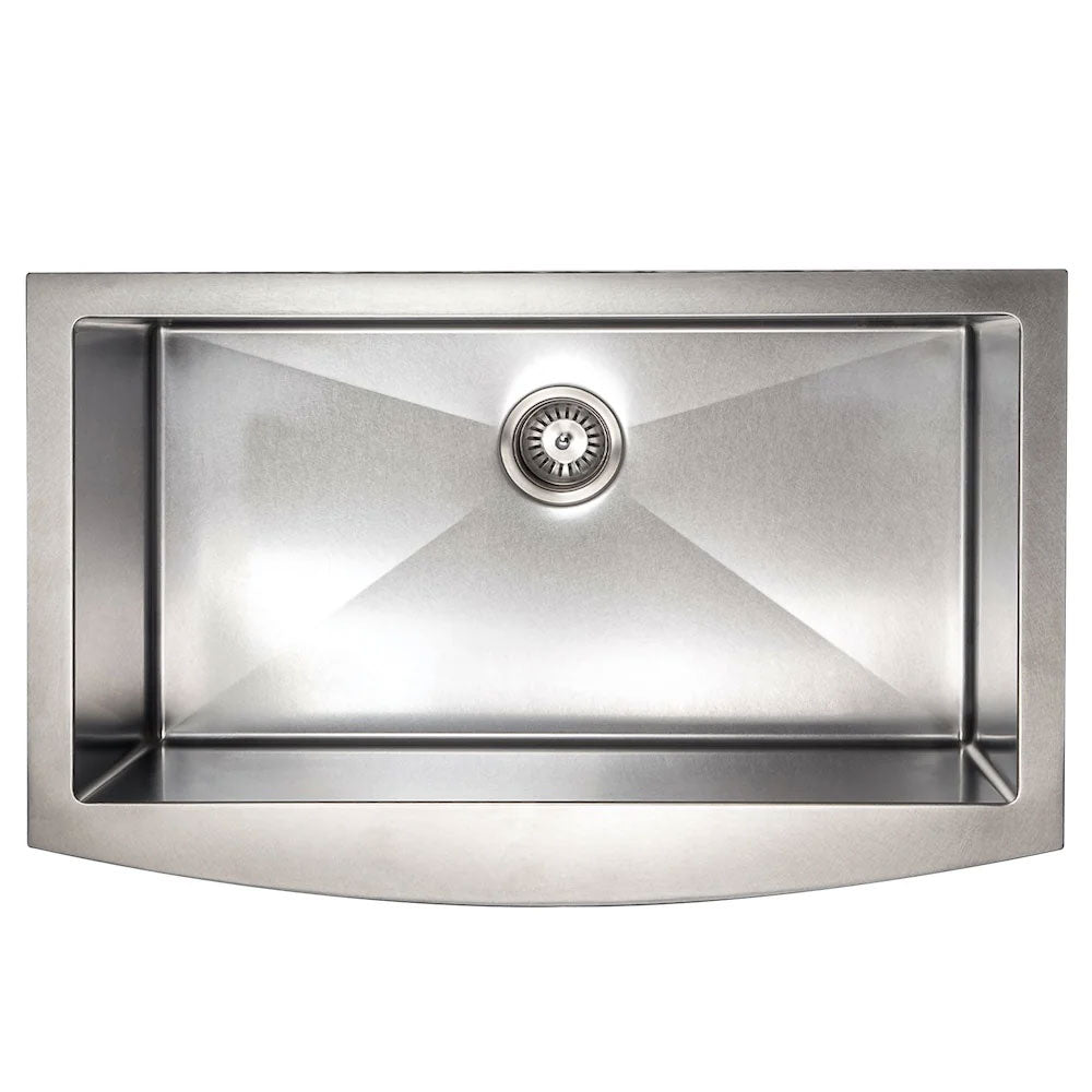SAS-33 - 33" Vail Farmhouse Apron Mount Single Bowl Stainless Steel Kitchen Sink with Bottom Grid