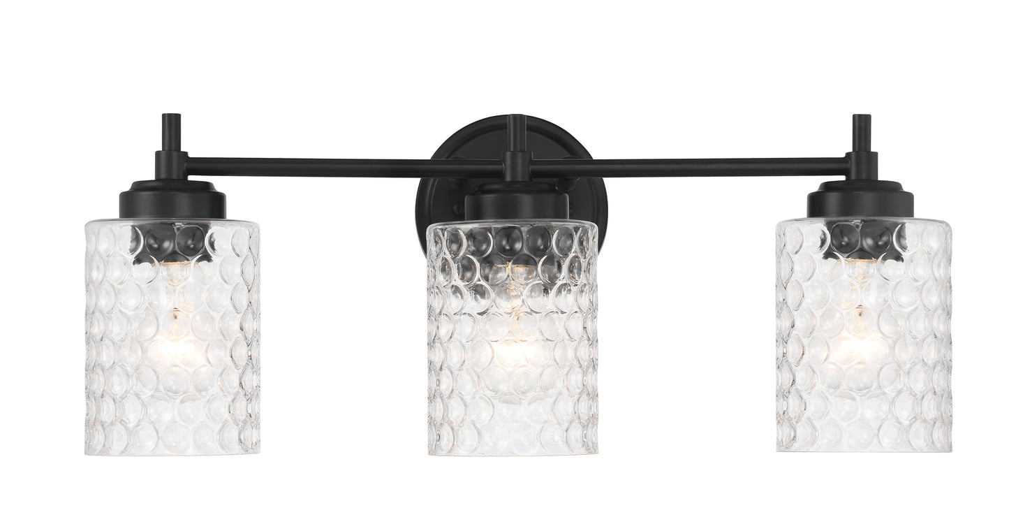 60503-FB - Claire 3 Light 21" Wide Vanity Light - Flat Black