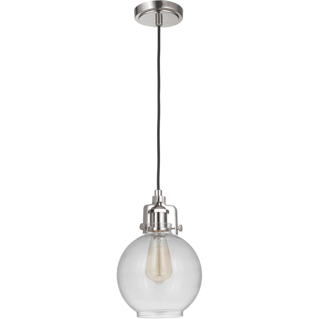 P830PLN1-C - State House 1 Light 7.75" Wide Mini Pendant - Polished Nickel