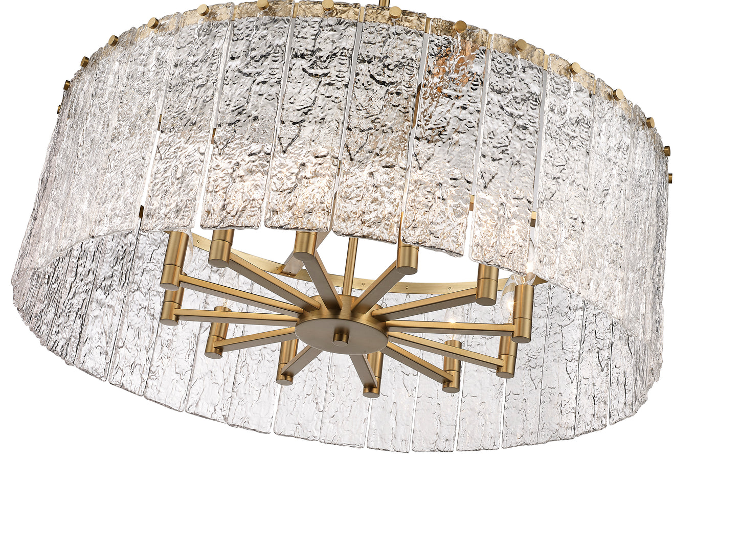 1943P32-MGLD - Glacier 12 Light 32" Chandelier - Modern Gold