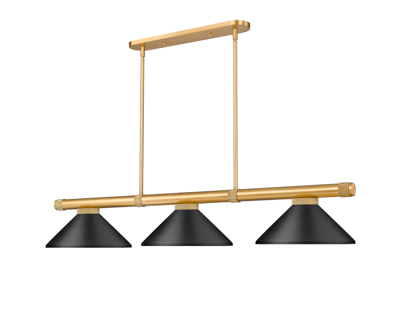 3050-3RB-MMB - Vanguard 3 Light 58" Billiard - Rubbed Brass