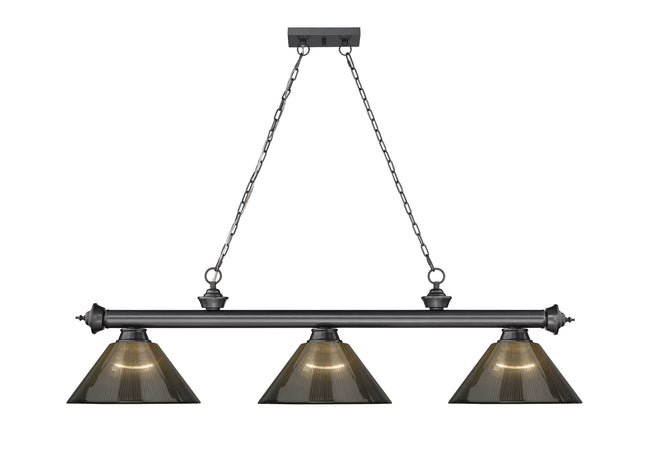 2306-3BP-ARS - Cordon 3 Light 57" Billiard - Bronze Plate