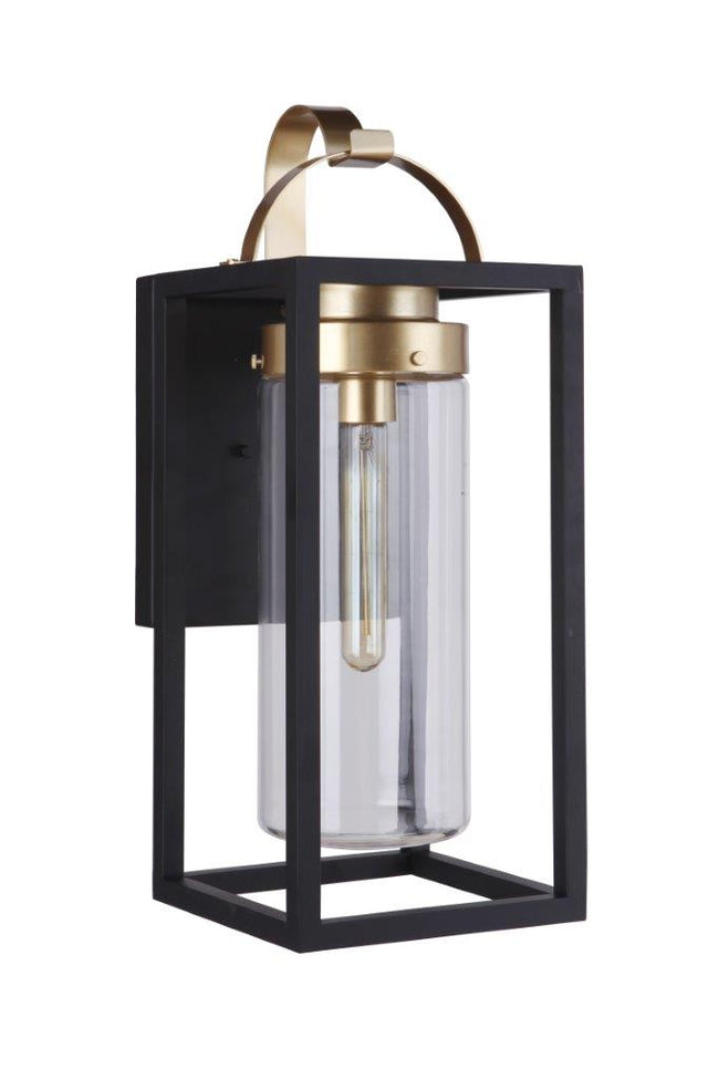 ZA4814-MNSB - Neo 1 Light 17" High Outdoor Wall Lantern - Midnight / Satin Brass