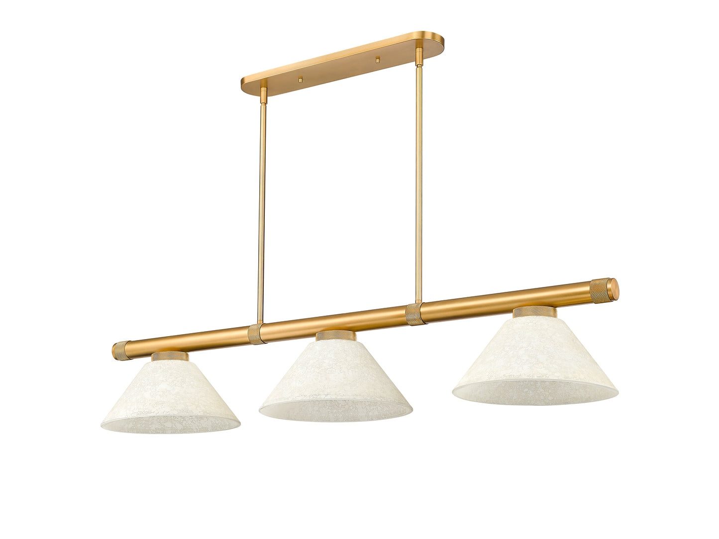 3050-3RB-AGM14 - Vanguard 3 Light 58" Billiard - Rubbed Brass