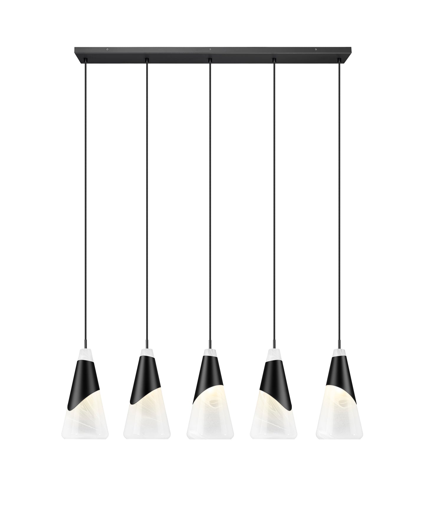 828P7-5L-MB - Aimie 5 Light Linear 42" Chandelier - Matte Black