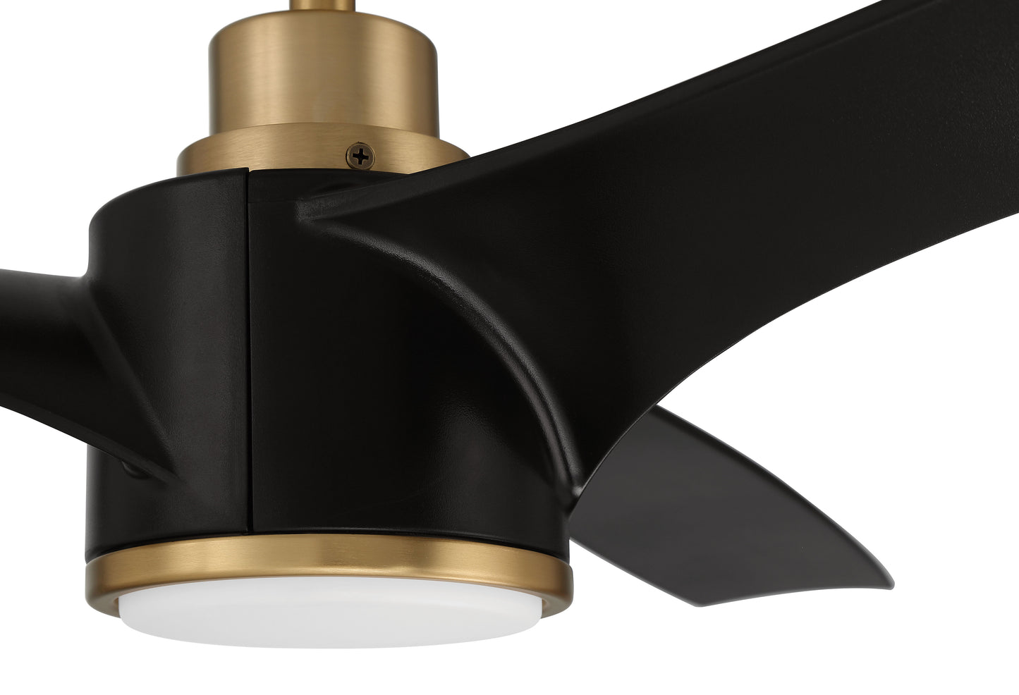 PHB60FBSB3-NWF - Phoebe 60" Indoor Ceiling Fan without Wifi 60" 3 Blade Ceiling Fan with Light Kit - Flat Black / Satin Brass
