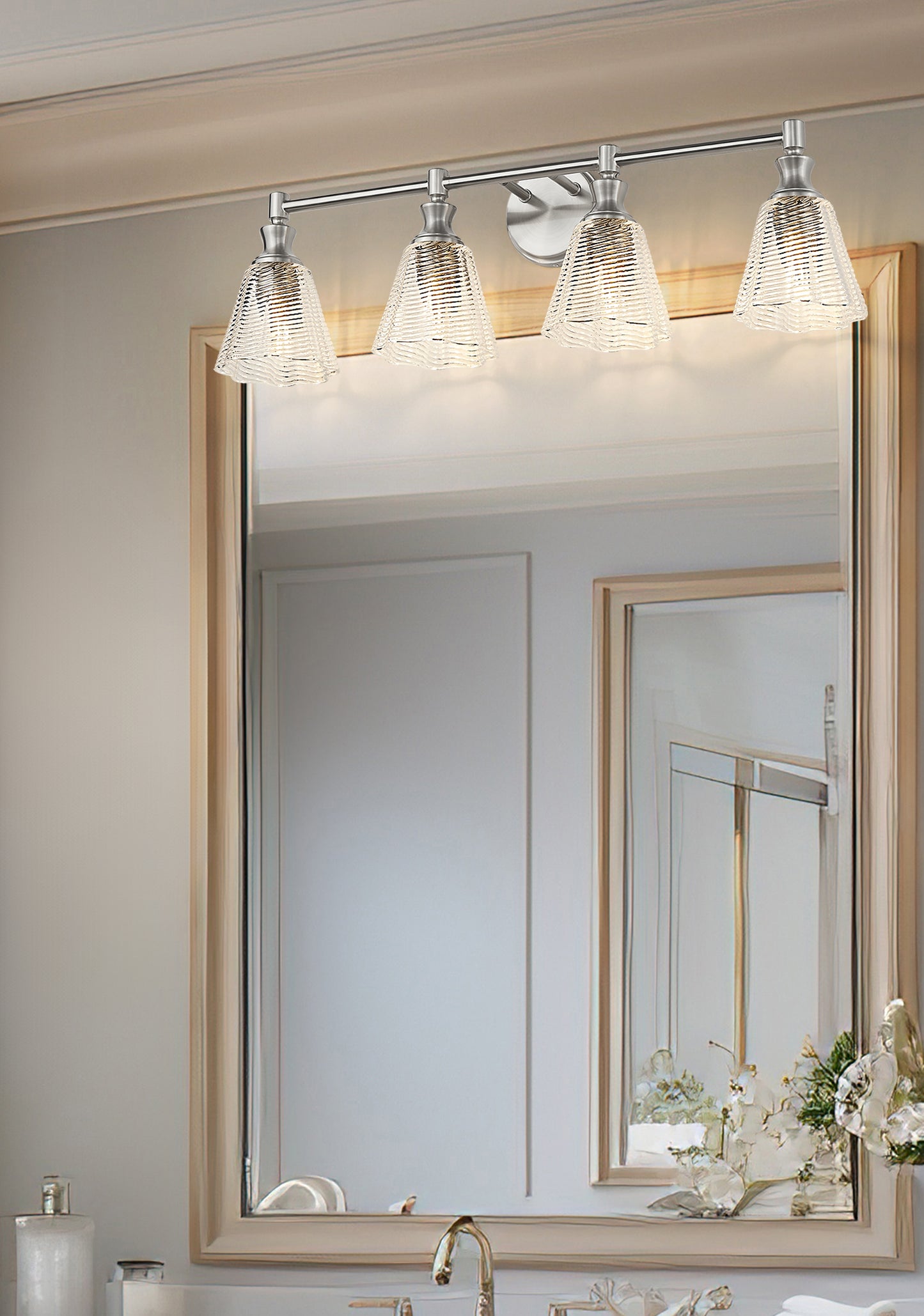 7704-4V-BN - Auden 4 Light 32" Vanity - Brushed Nickel