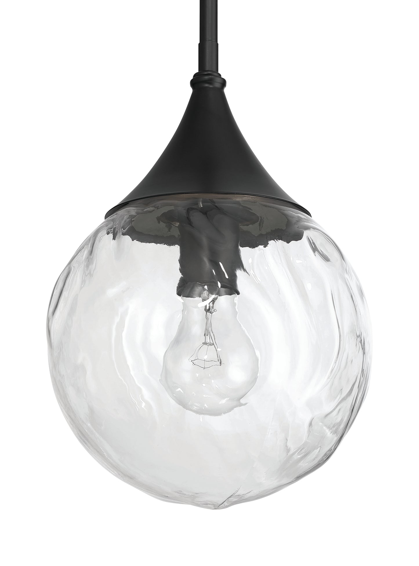 61291-FB - Reflection 1 Light 8" Wide Mini Pendant - Flat Black