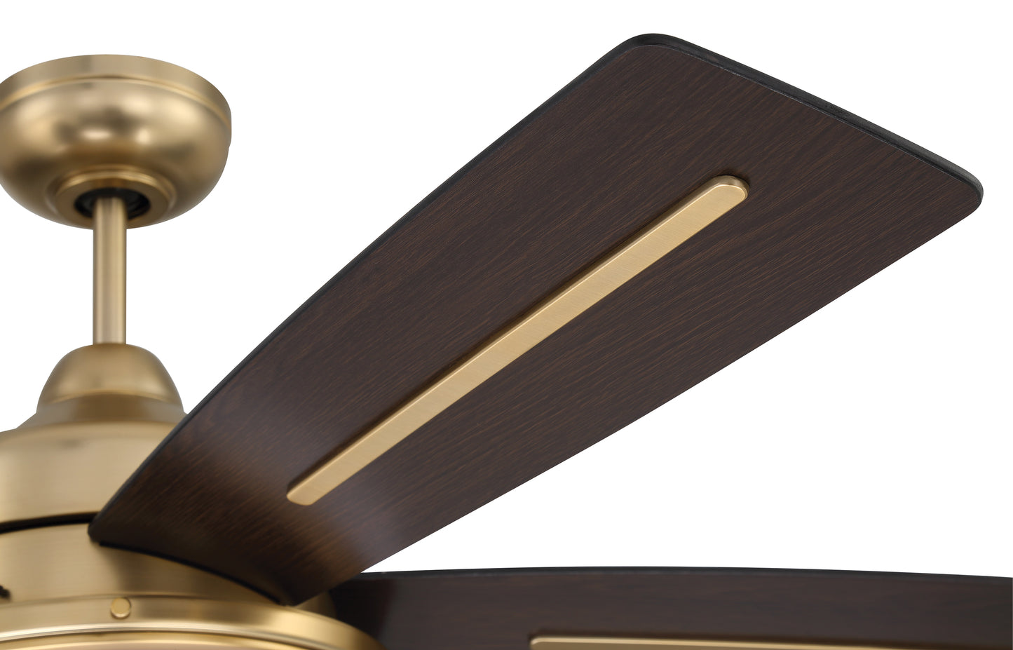 DRW54SB5-NWF - Drew 54" Ceiling fan, no Wifi 54" 5 Blade Ceiling Fan with Light Kit - Satin Brass