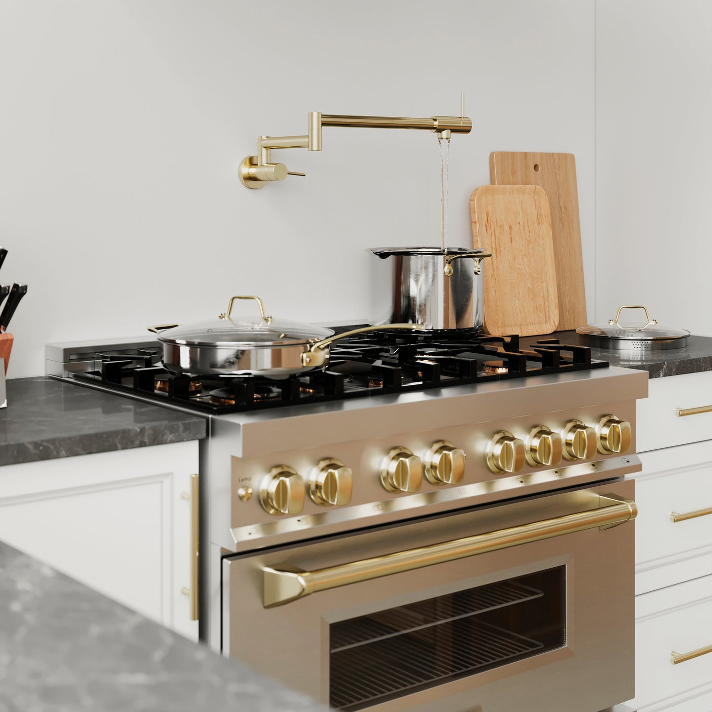 GEM-FPF-PG - Gemini Pot Filler in Polished Gold