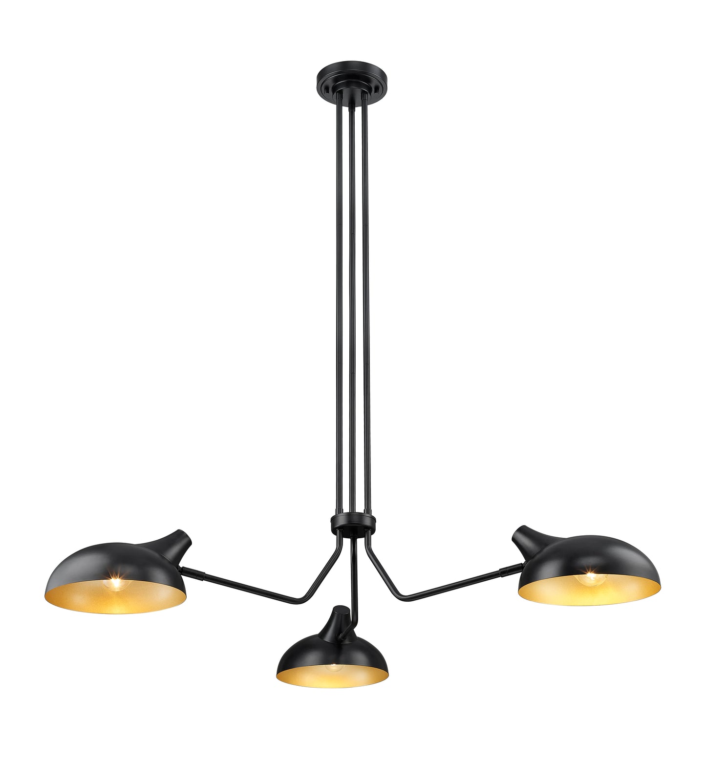 1942-3MB - Bellamy 3 Light 46" Chandelier - Matte Black