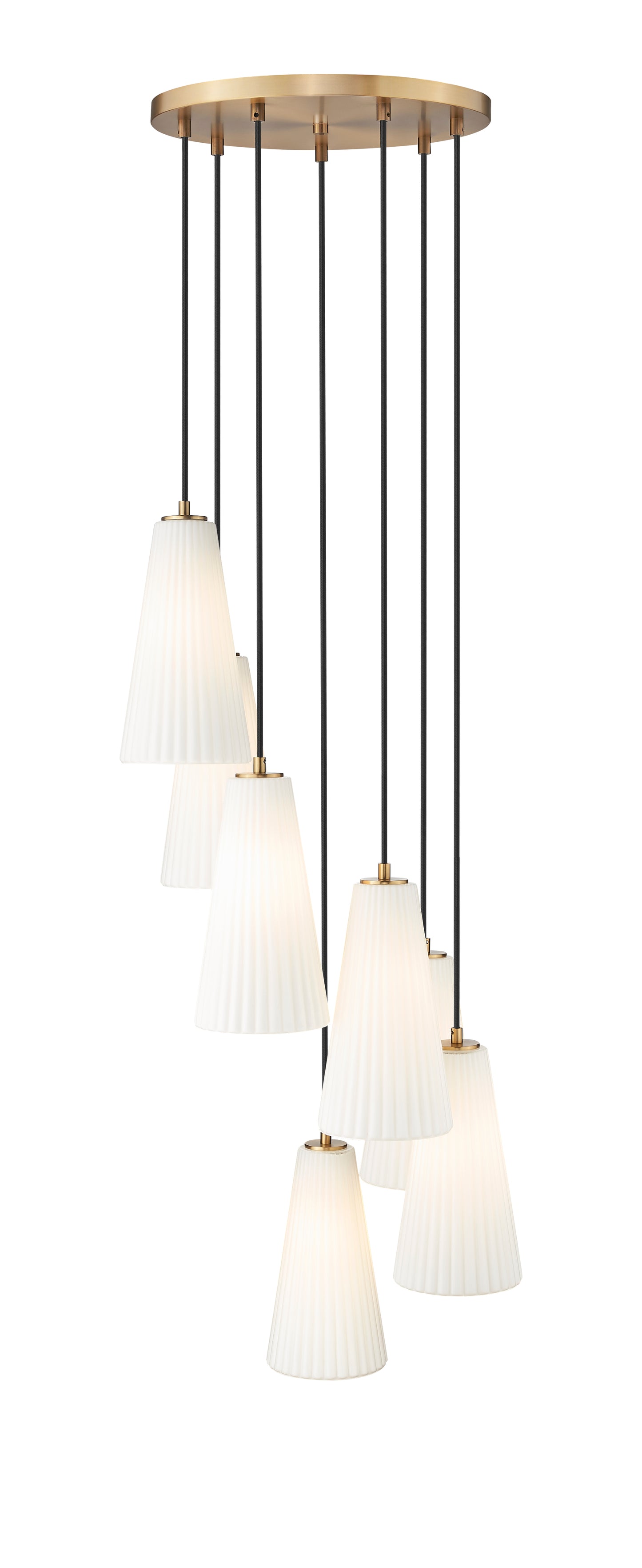 3043P7-7R-MGLD - Farrell 7 Light 18" Chandelier - Modern Gold