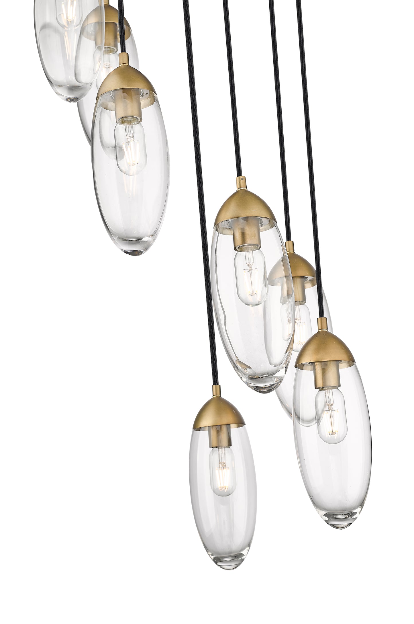 651P-7R-RB - Arden 7 Light 18" Chandelier - Rubbed Brass