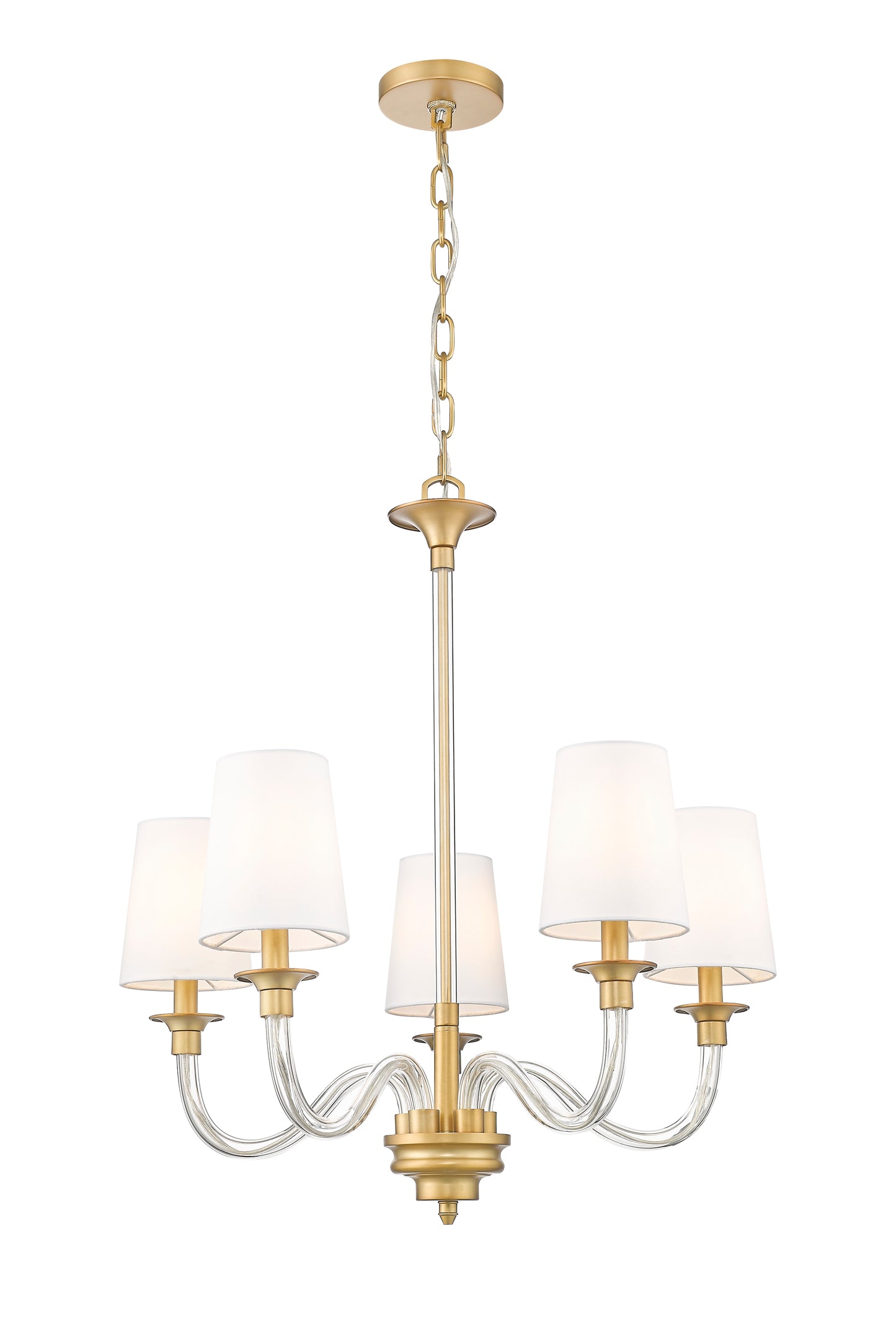 1950-5RB - Katerina 5 Light 24" Chandelier - Rubbed Brass