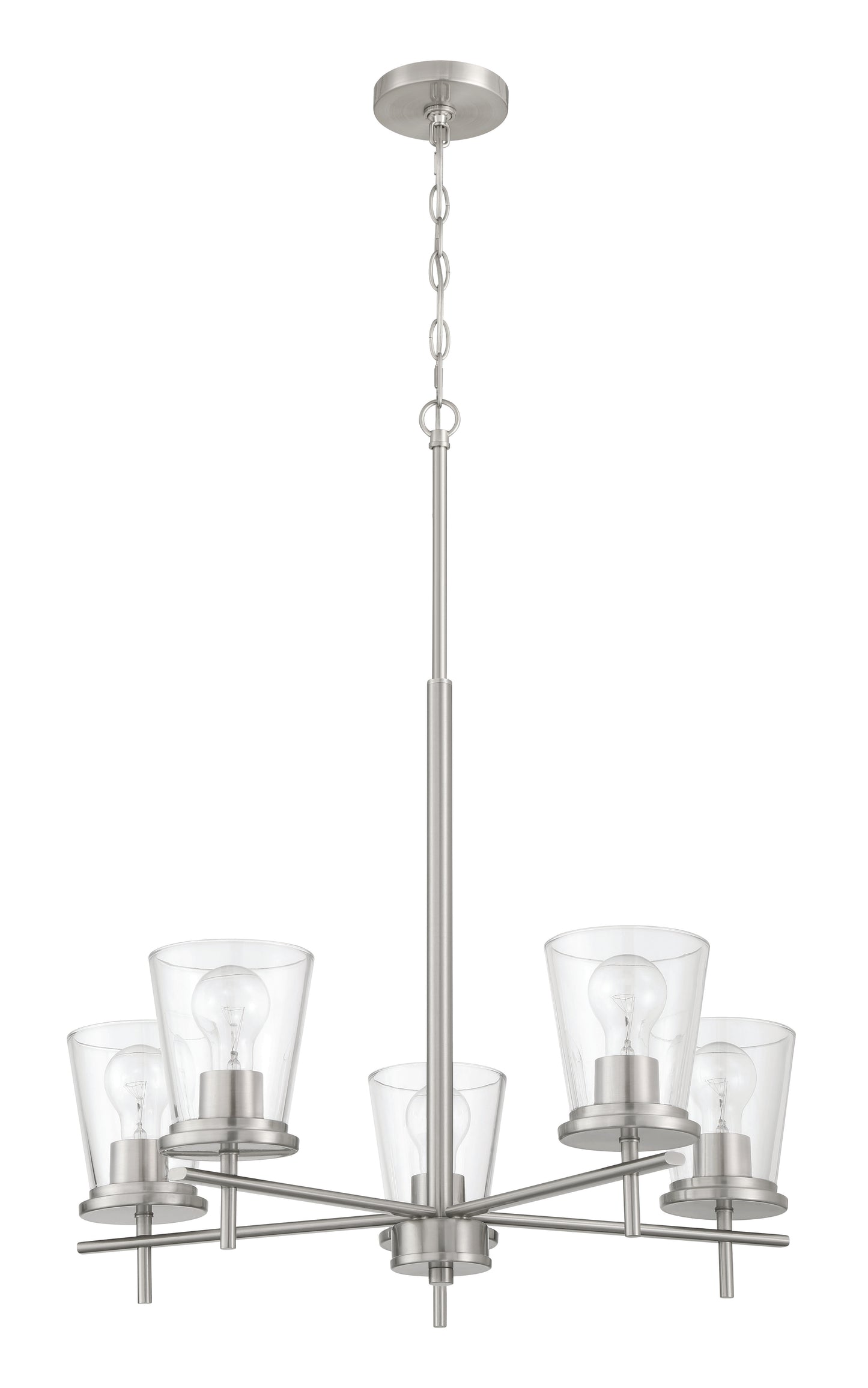60425-BNK - Connell 5 Light 25" Wide Chandelier - Brushed Nickel