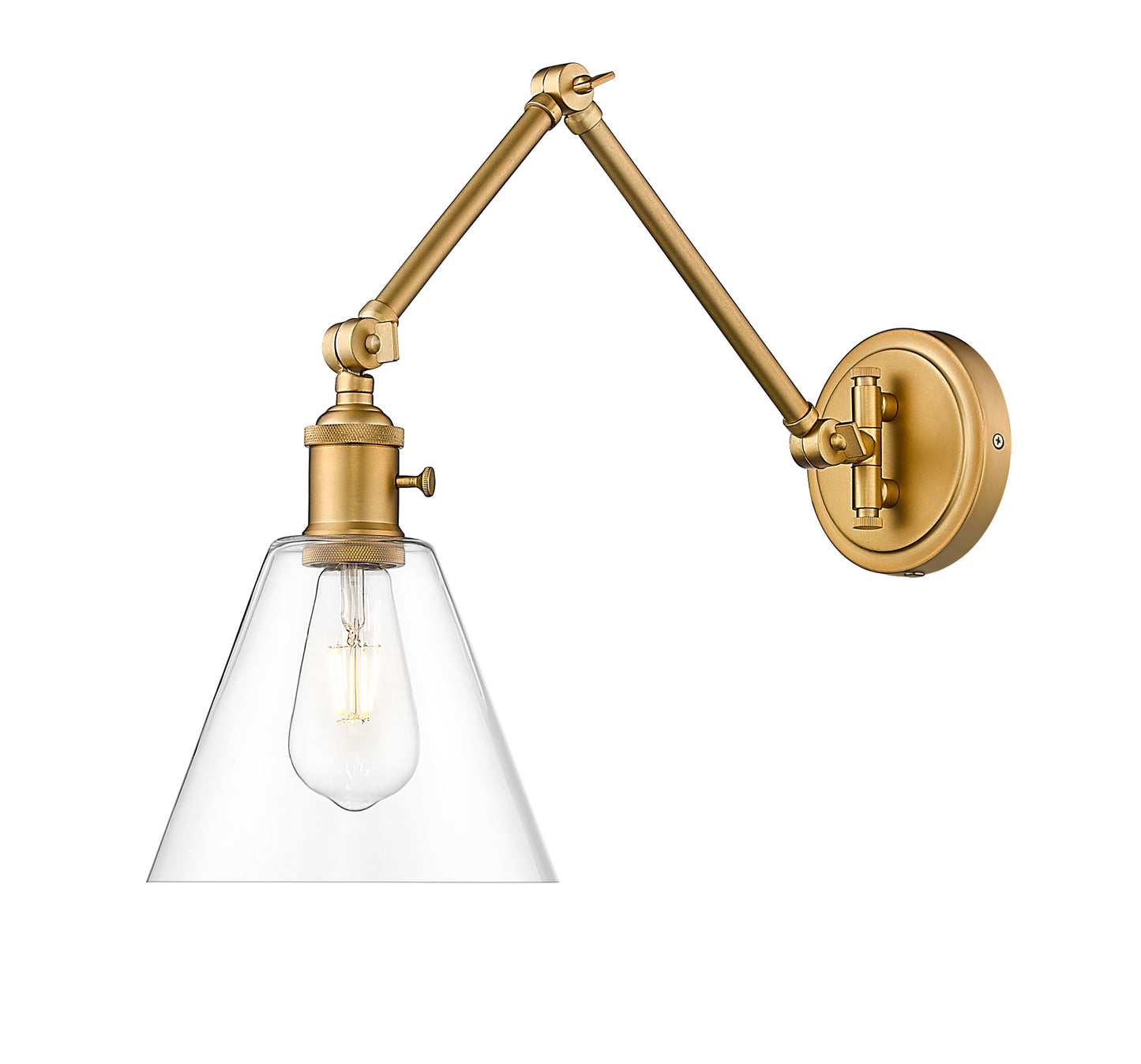 348S-RB - Gayson 1 Light Wall 8" Sconce - Rubbed Brass