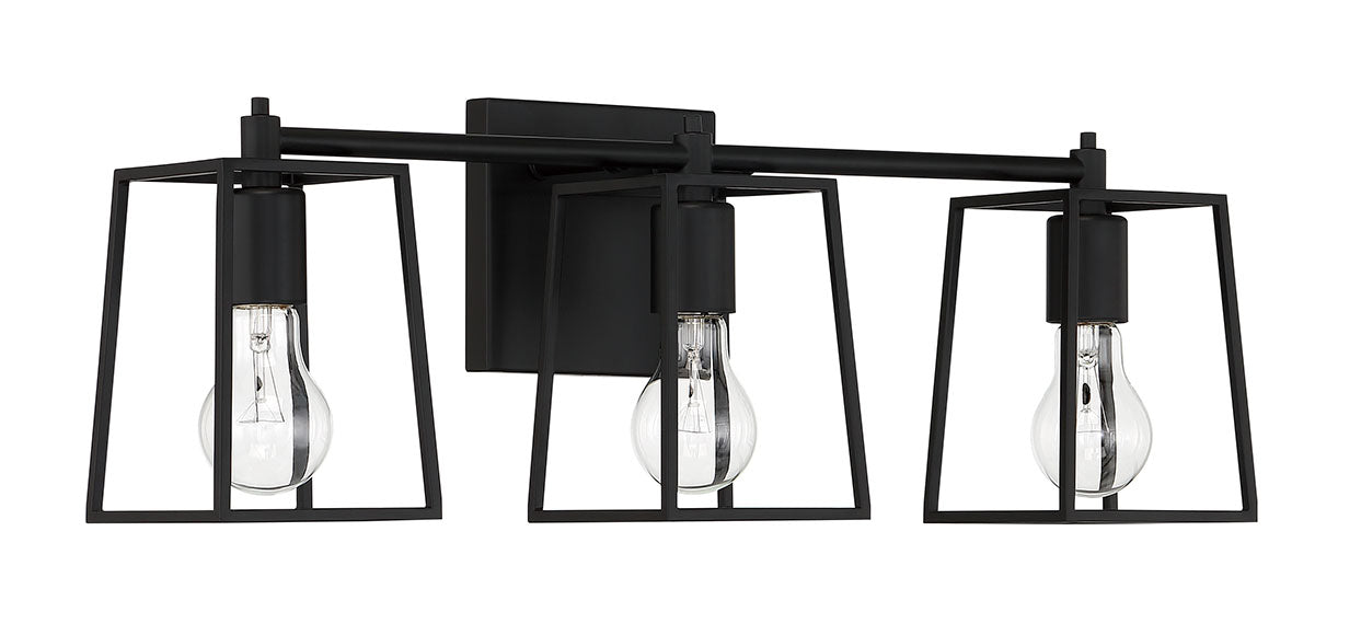 12123FB3 - Dunn 3 Light 23" Wide Vanity Light - Flat Black
