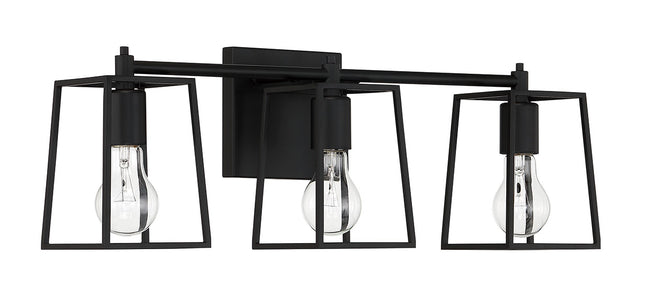 12123FB3 - Dunn 3 Light 23" Wide Vanity Light - Flat Black