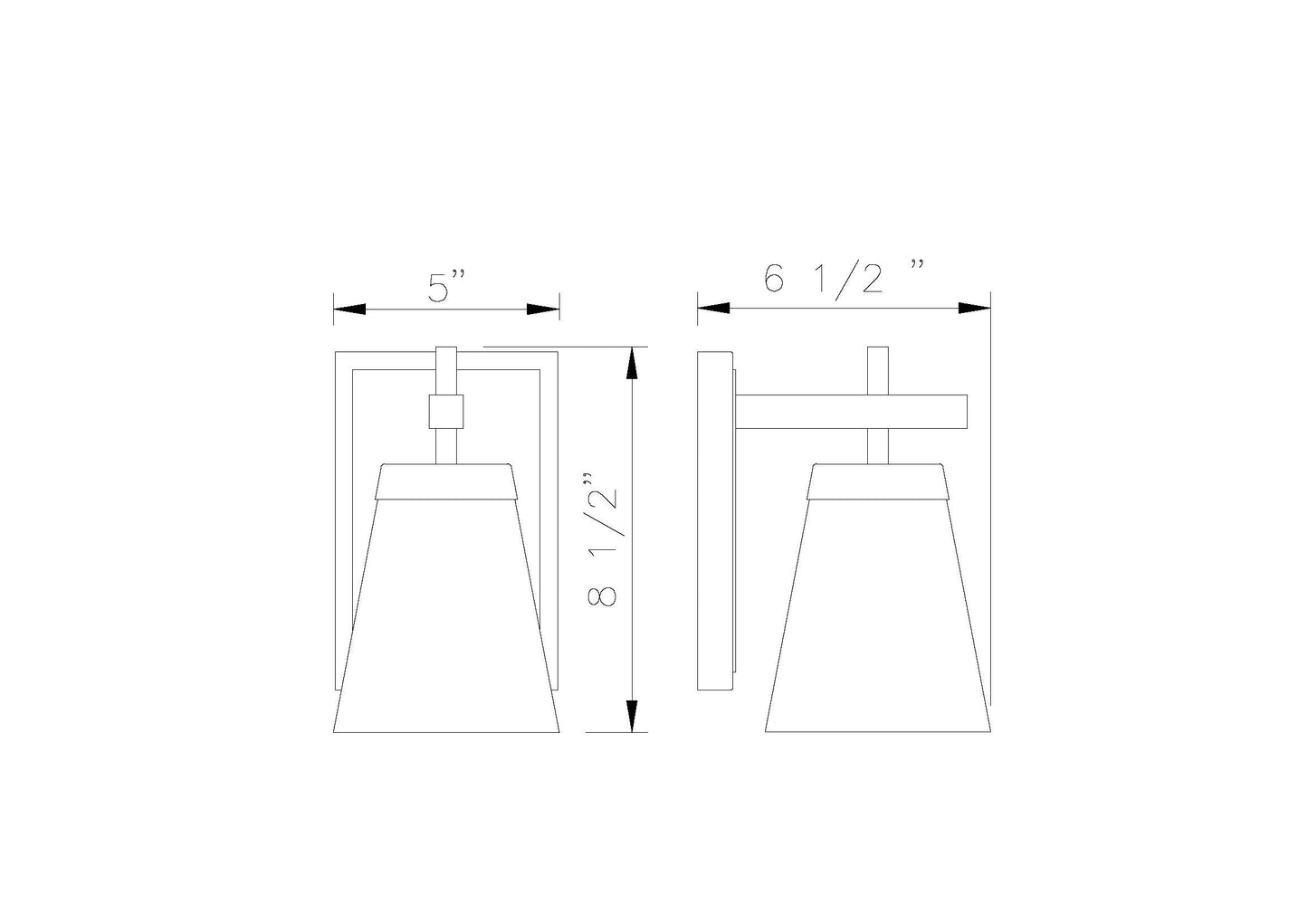 819-1S-BN - Lauren 1 Light Wall 8" Sconce - Brushed Nickel