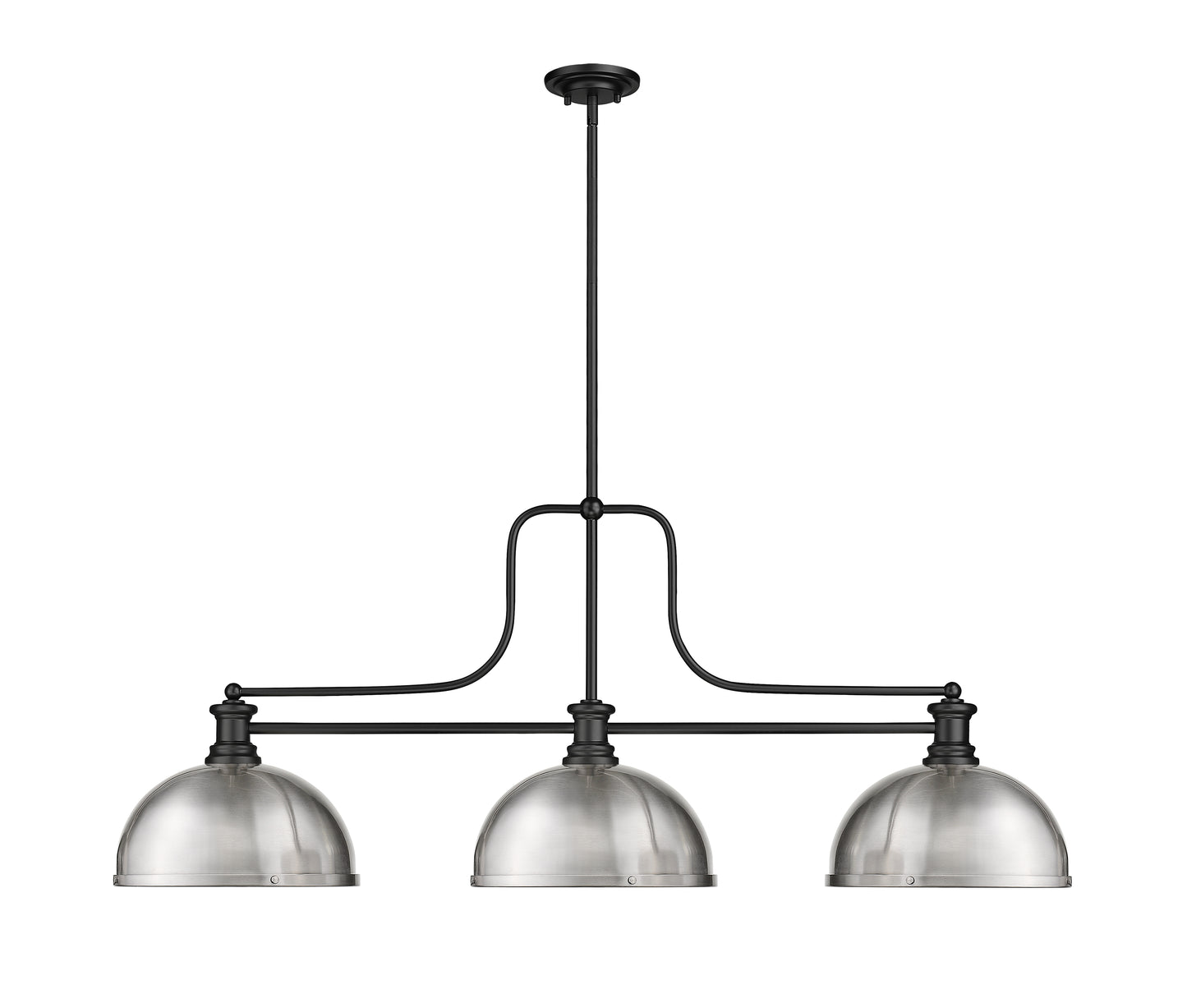 725-3MB-D12BN - Melange 3 Light 52" Billiard - Matte Black