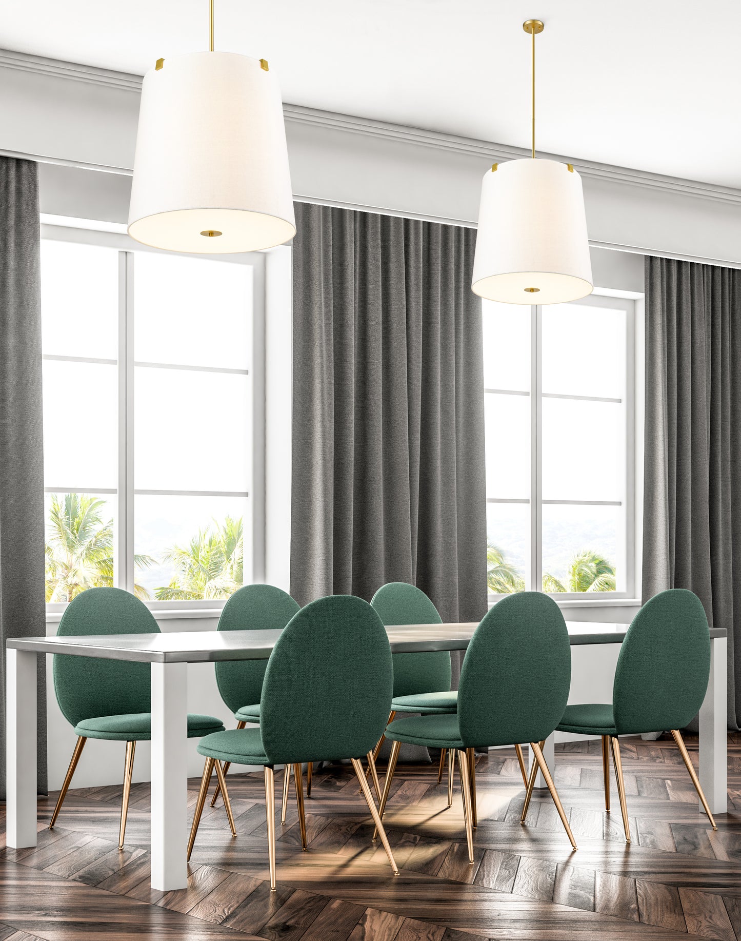 3501P24-MGLD - Weston 6 Light 24" Pendant - Modern Gold