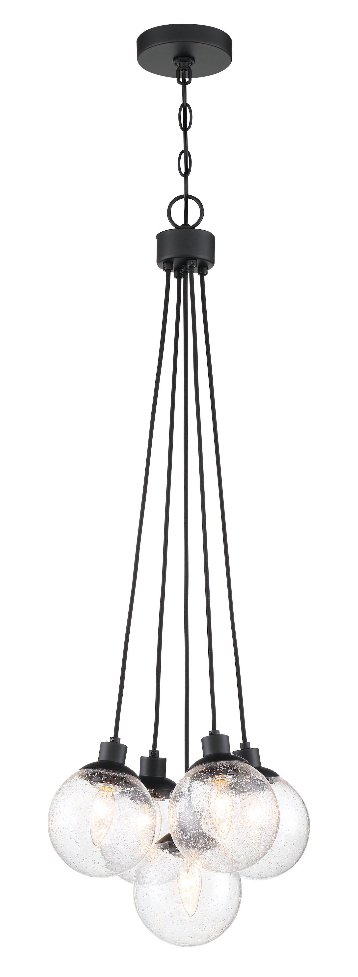53395-FB - Que 5 Light 14.75" Wide Pendant - Flat Black