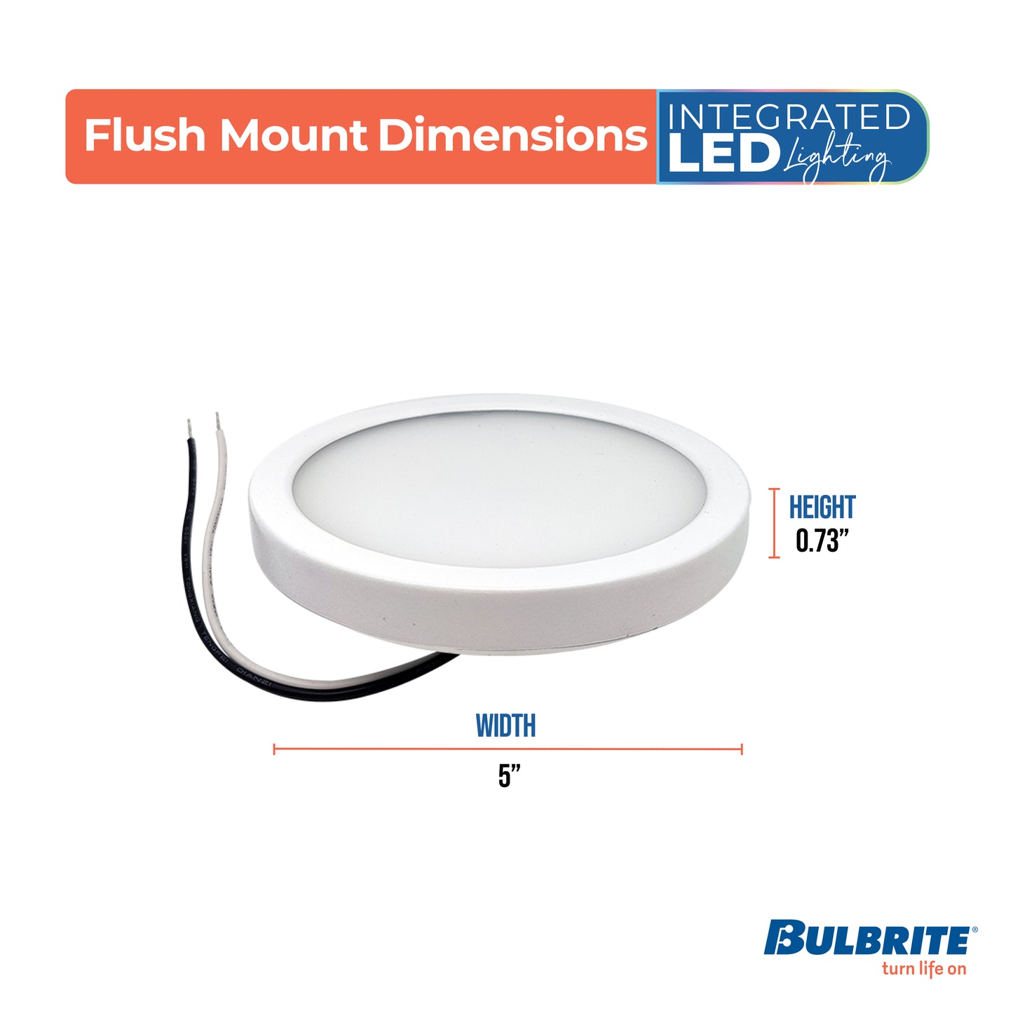 773600 - 5" Flush Mount LED Ceiling Light - 10.3 Watt - 3000K - White