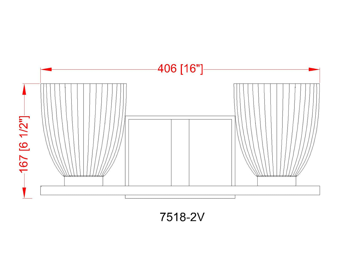 7518-2V-CH - Naya 2 Light 16" Vanity - Chrome