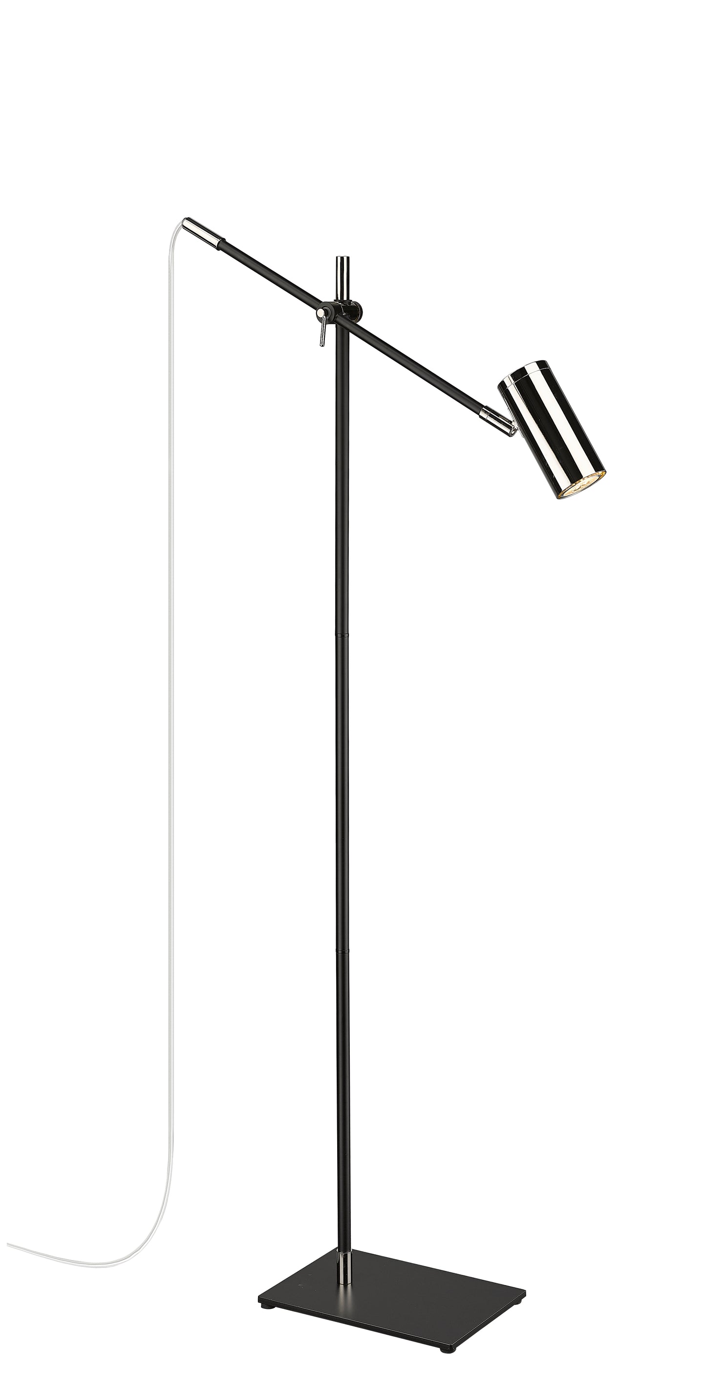 814FL-MB-PN - Calumet 1 Light Floor 48" Lamp - Matte Black / Polished Nickel