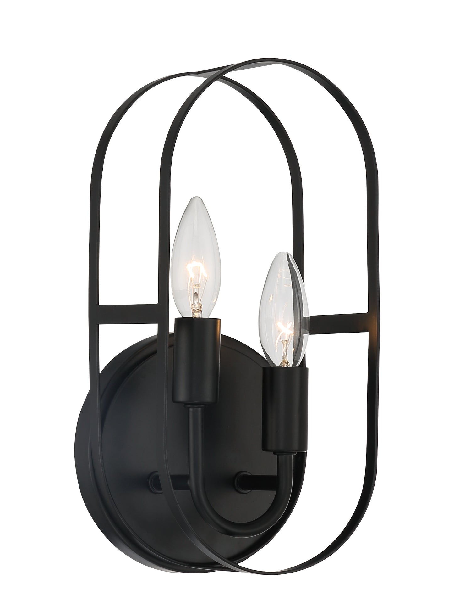 12806FB2 - Mindful 2 Light 12.5" High Wall Sconce - Flat Black