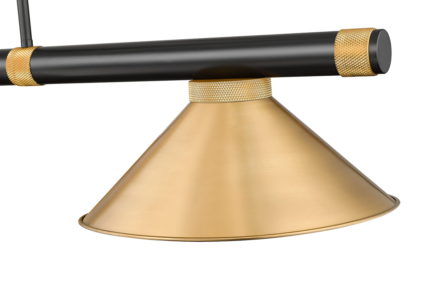 3050-3MB-RB-RB15 - Vanguard 3 Light 58" Billiard - Matte Black / Rubbed Brass