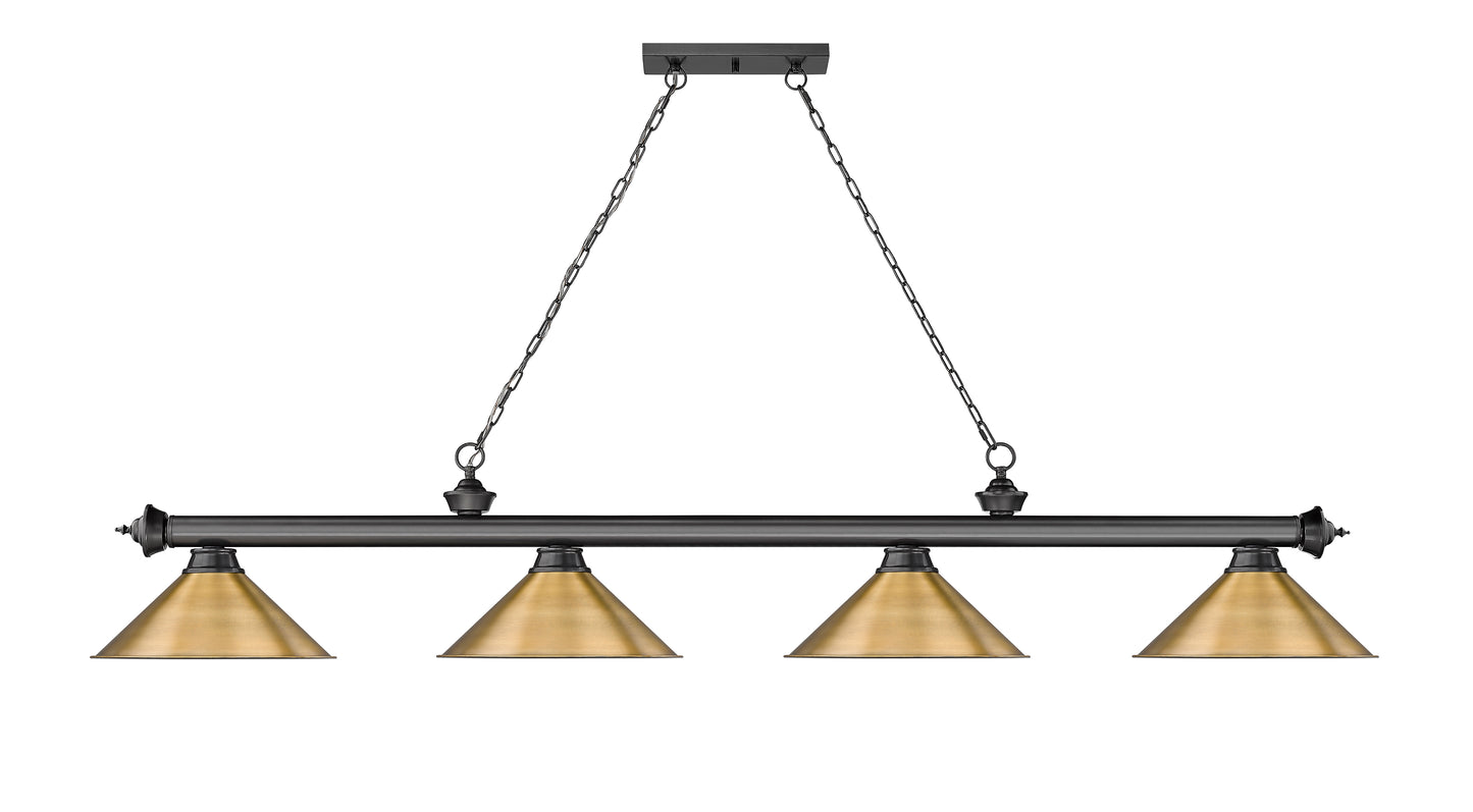 2306-4BP-RB15 - Cordon 4 Light 81" Billiard - Bronze Plate