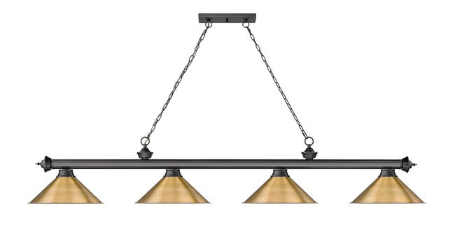 2306-4BP-RB15 - Cordon 4 Light 81" Billiard - Bronze Plate