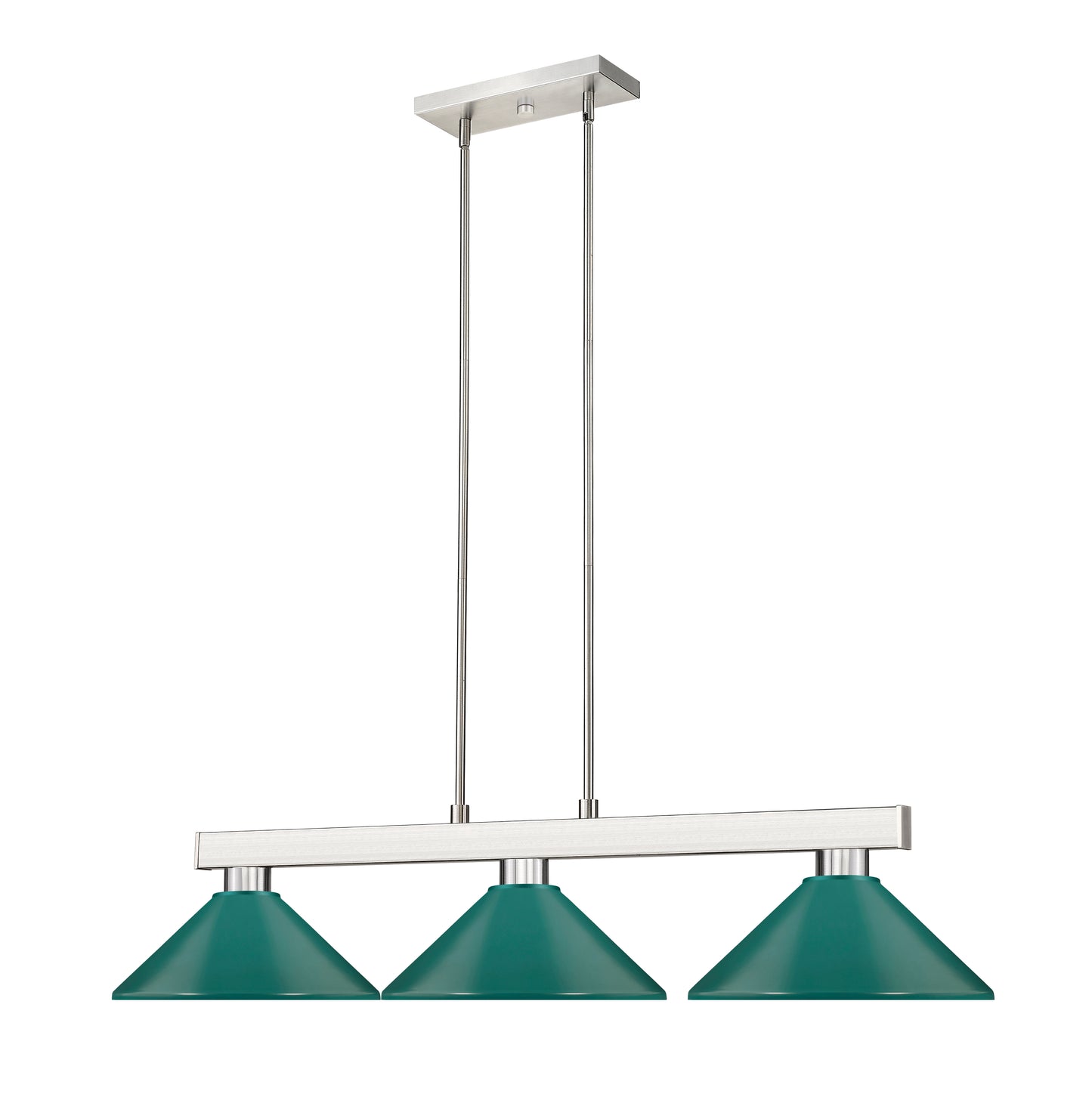 152BN-MDG - Cobalt 3 Light 46" Billiard - Brushed Nickel