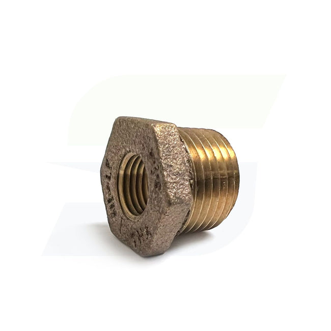 1/2" x 1/4" Lead Free Brass Reducing Hex Bushing