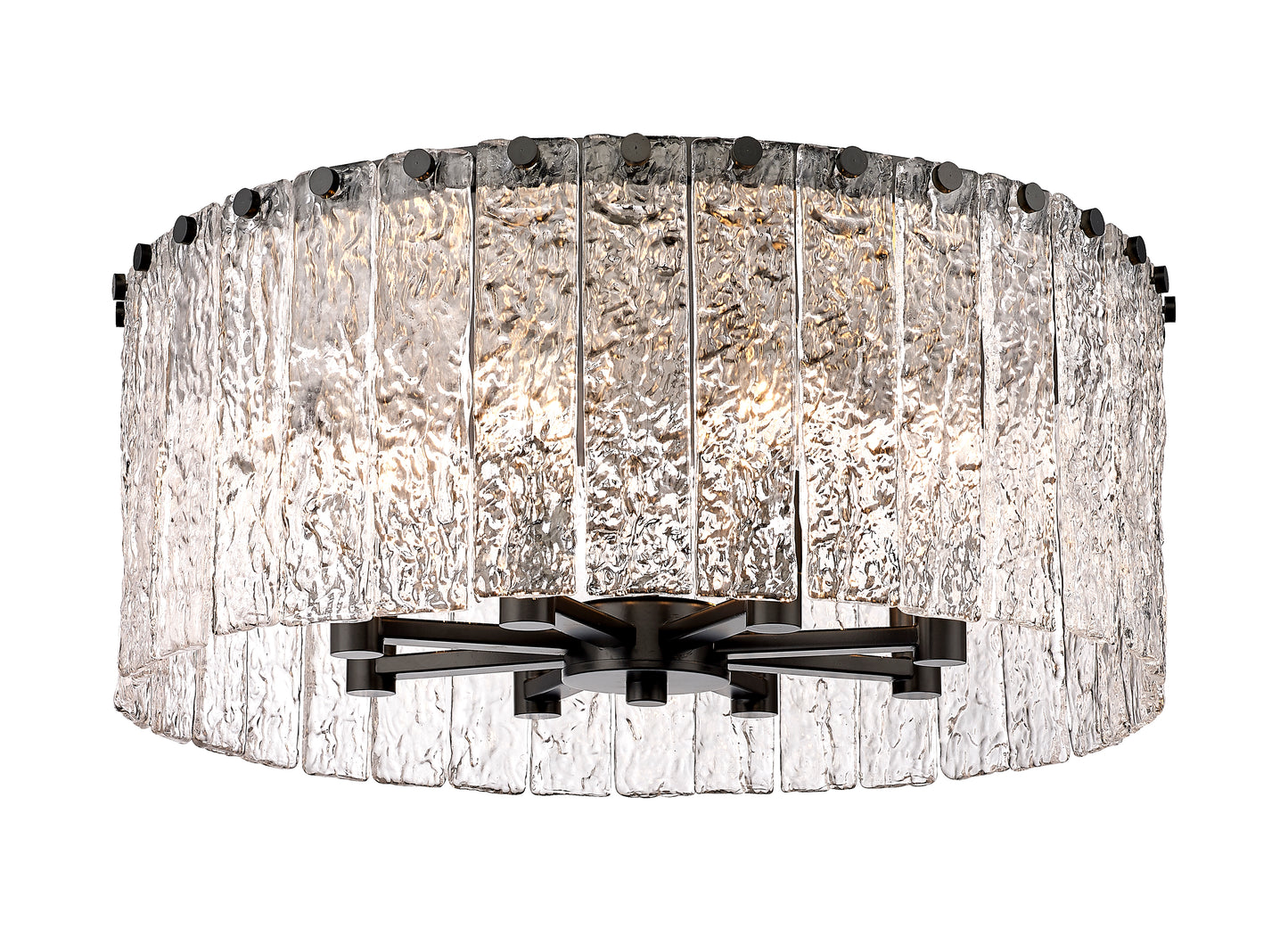 1943F20-MB - Glacier 8 Light Flush 21" Mount - Matte Black