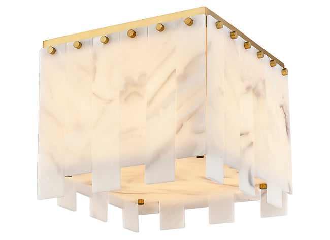 345F13-RB - Viviana 4 Light Flush 13" Mount - Rubbed Brass