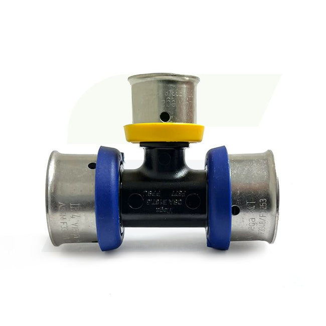49443 - V5618 Polymer PEX Tee, 3/4" x 3/4" x 1/2"