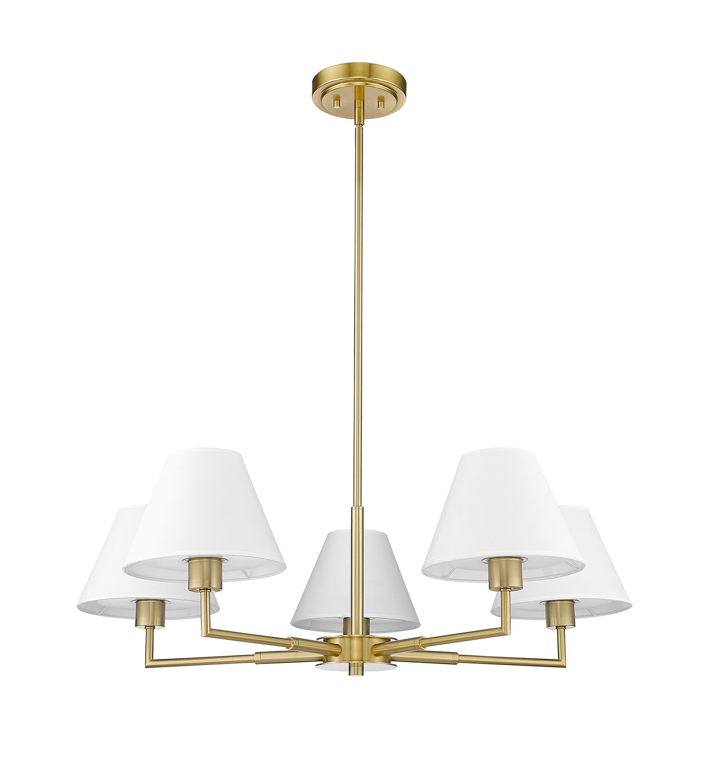 744-34R-LG - Leila 5 Light 34" Chandelier - Luxe Gold