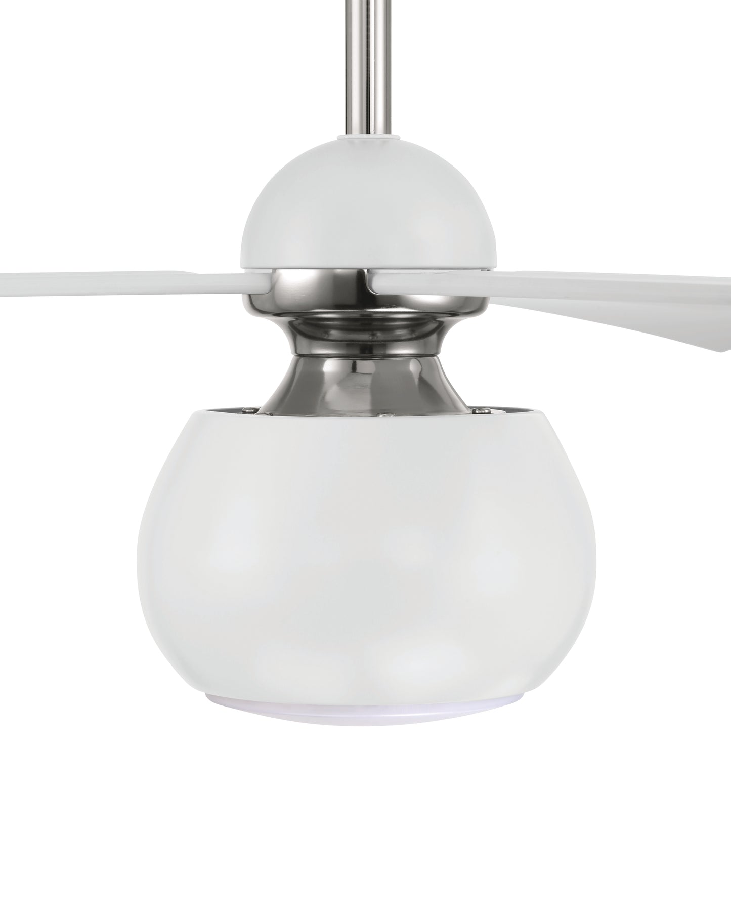 OTT60WPLN3 - Otto 60" 3 Blade Ceiling Fan with Light Kit - White / Polished Nickel