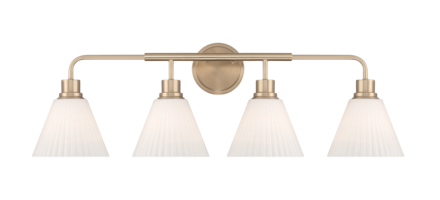 62304-CPZ - Pleated II 4 Light 34" Wide Vanity Light - Premium Bronze