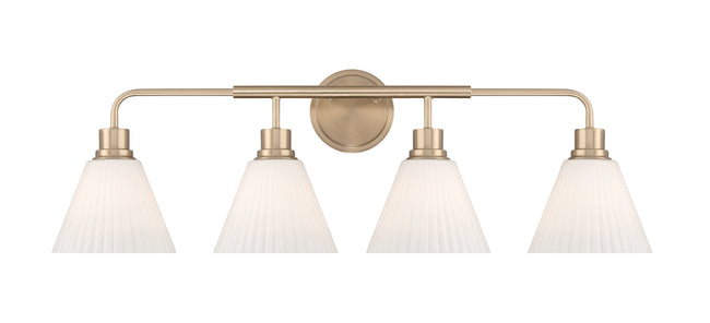 62304-CPZ - Pleated II 4 Light 34" Wide Vanity Light - Premium Bronze