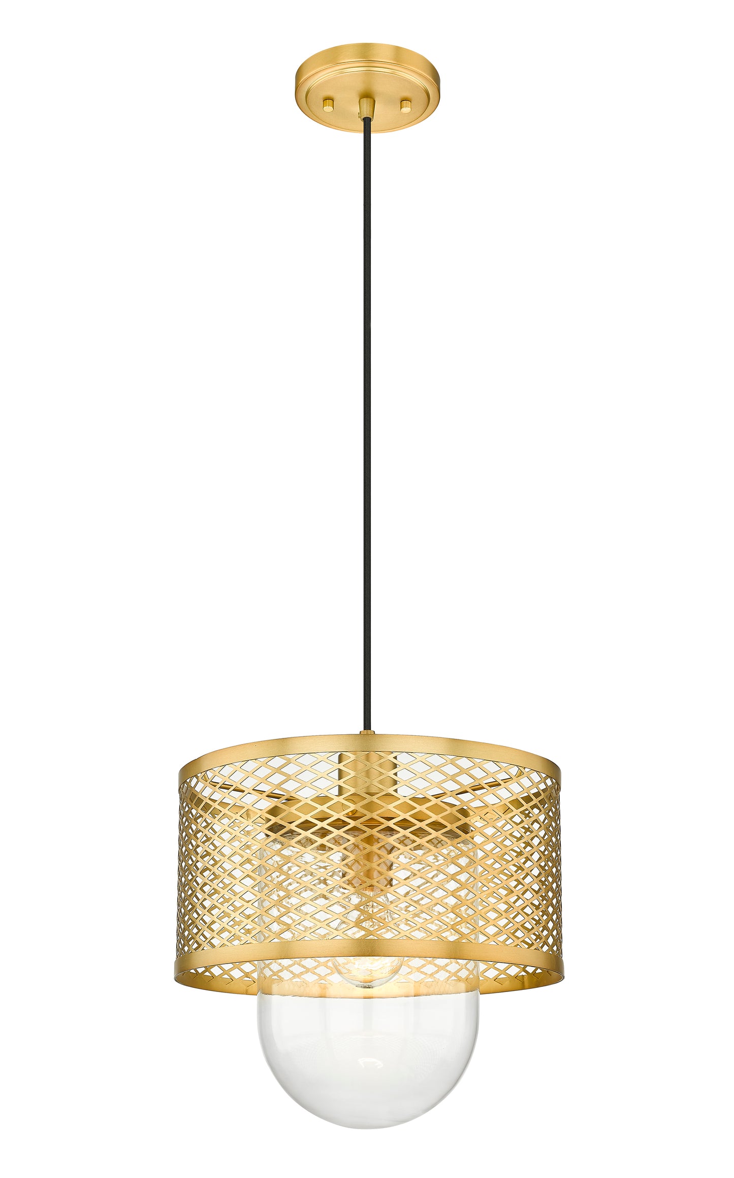 3037P11-RB - Kipton 1 Light 11" Pendant - Rubbed Brass