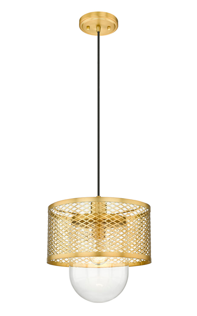 3037P11-RB - Kipton 1 Light 11" Pendant - Rubbed Brass