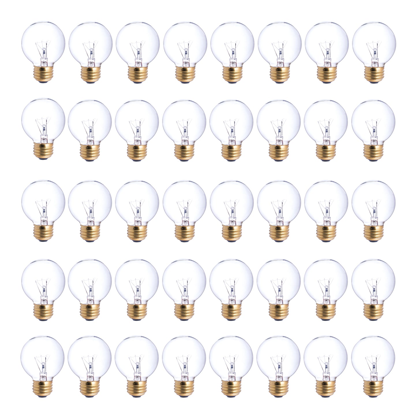 311225 - Dimmable Clear G16.5 Incandescent Light Bulb - 25 Watt - 2700K - 40 Pack