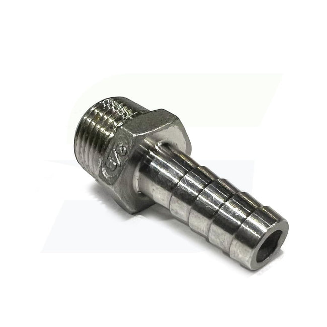 N400-038-038SS - 316 Stainless Hose Barb x Male NPT - 3/8" Hose x 3/8" Male NPT
