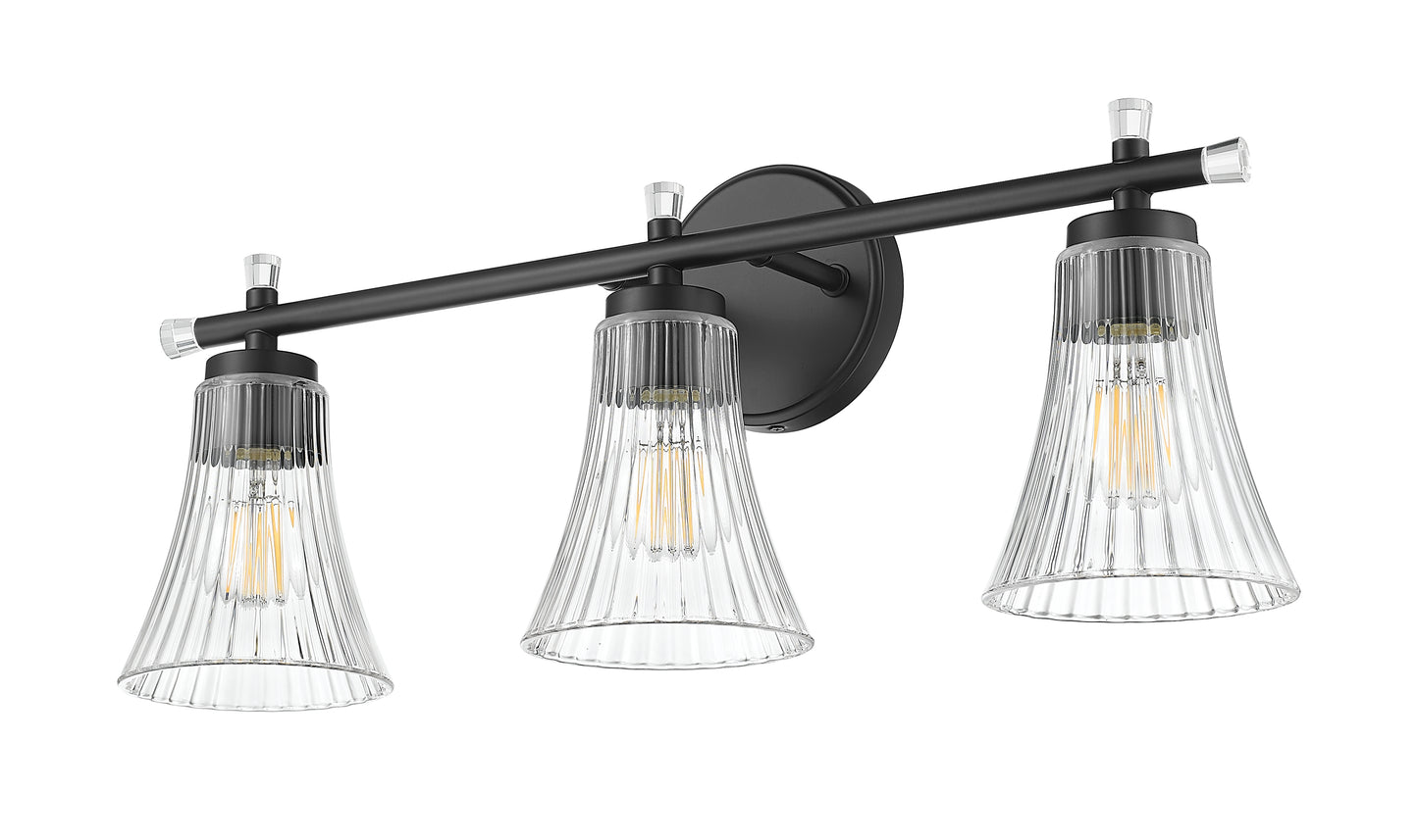 7519-3V-MB - Belle 3 Light 24" Vanity - Matte Black