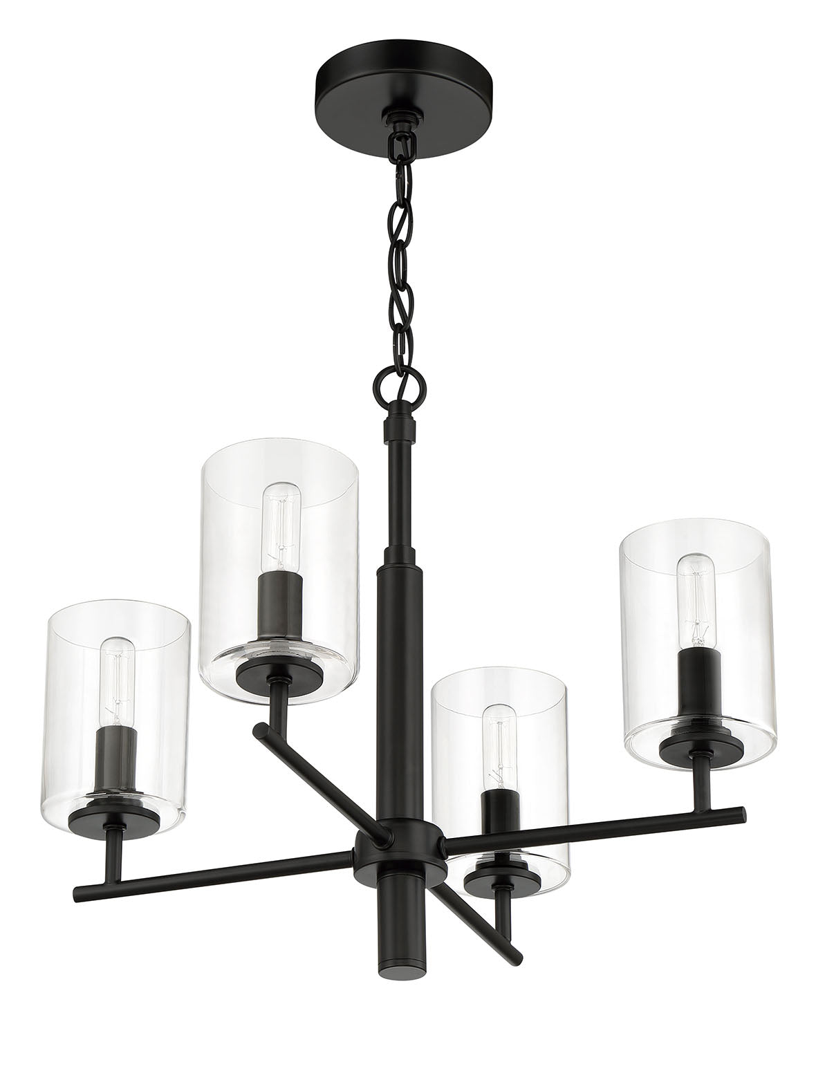 55624-FB - Hailie 4 Light 20" Wide Chandelier - Flat Black