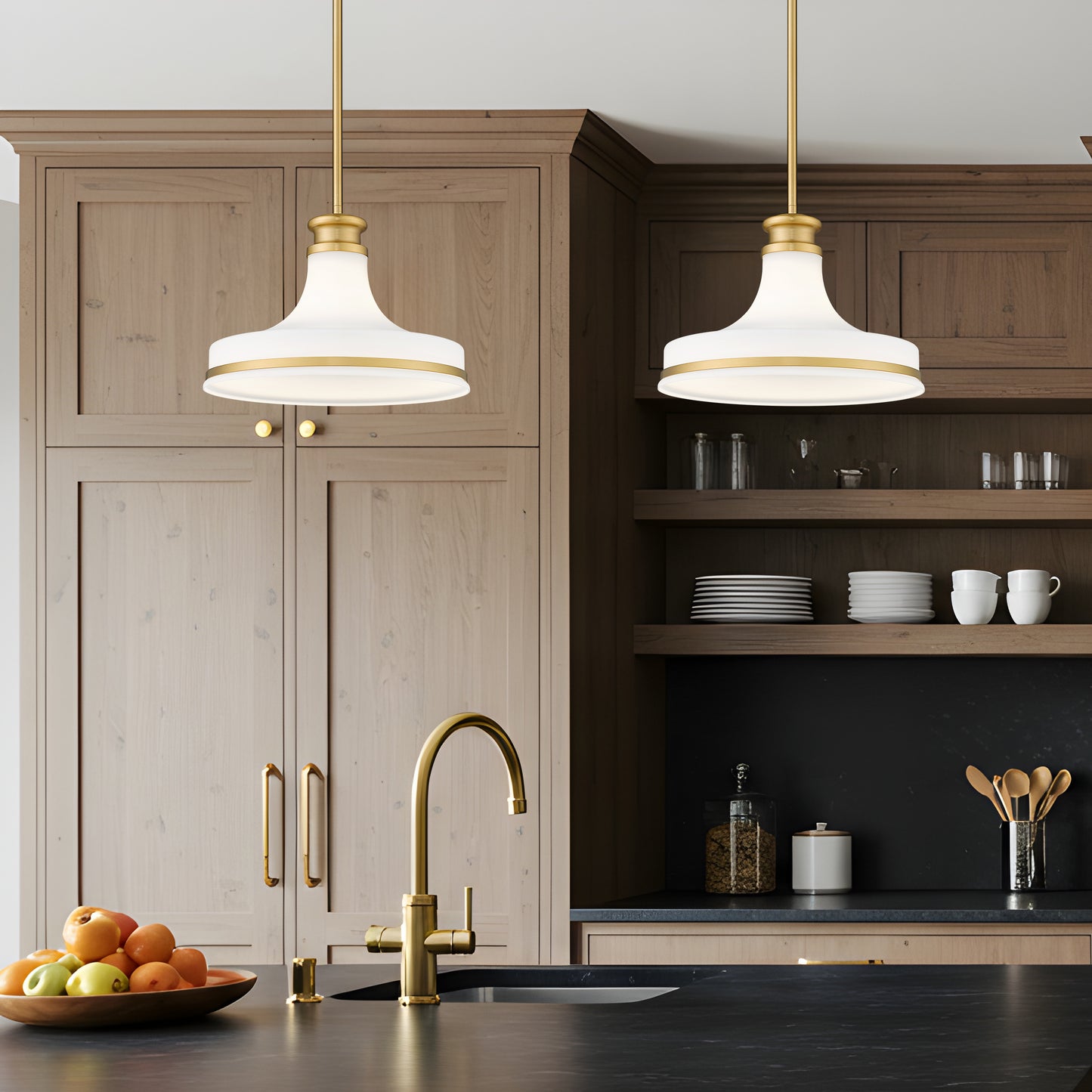 831P12-MGLD - Reznor 1 Light 12" Pendant - Modern Gold